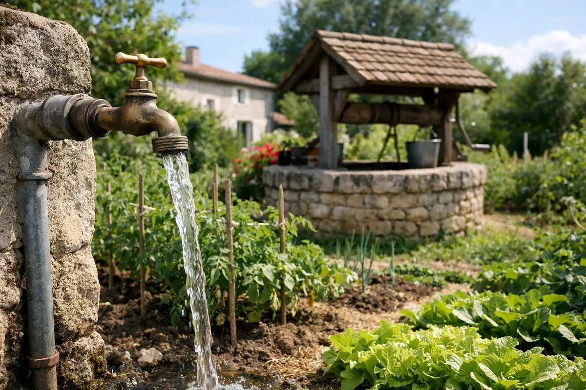 Robinet de jardin alimenté par la pompe immergée Einhell GE-PP 1100 N-A