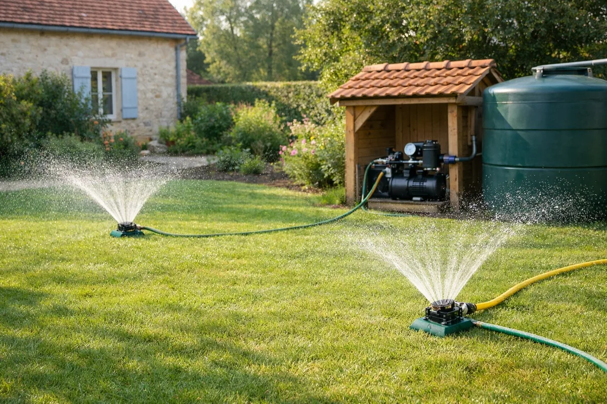 Arrosage de jardin alimenté par la pompe Gardena 4000/5