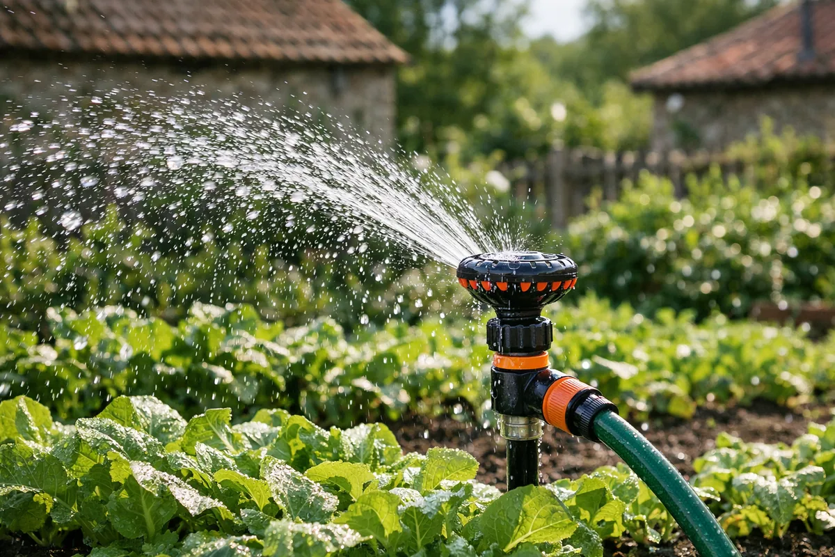 Arrosage du jardin avec la pompe Kärcher BP3 raccordée à une citerne