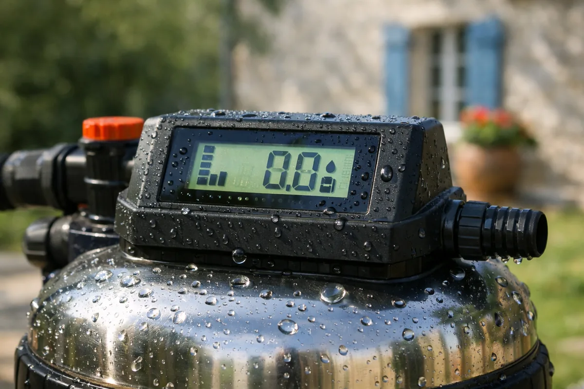 Affichage LCD du capteur de débit de l'Einhell GE-AW 1246 N FS