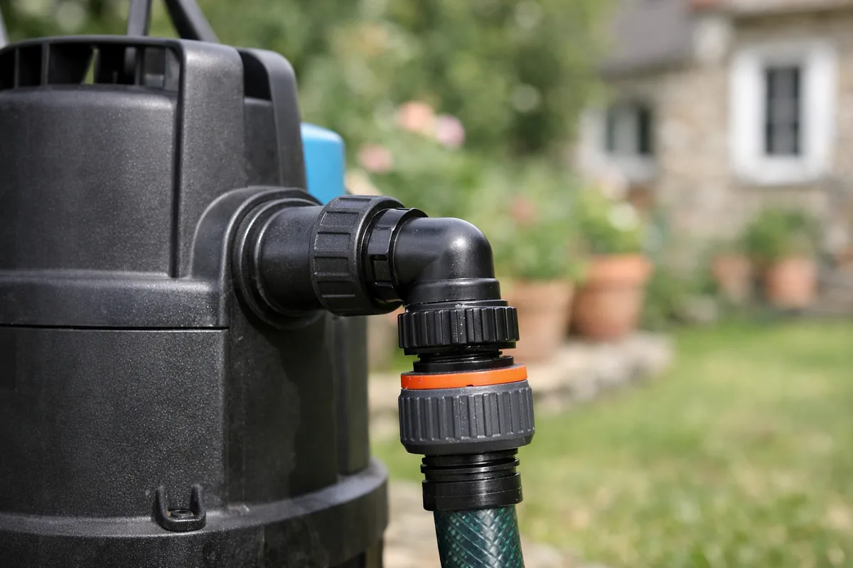 Raccord latéral et clapet anti-retour de l'Einhell GC-SP 3580 LL